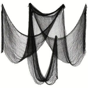 1pc Halloween Black Creepy Cloth - Spooky Fabric Decoration for Haunted House